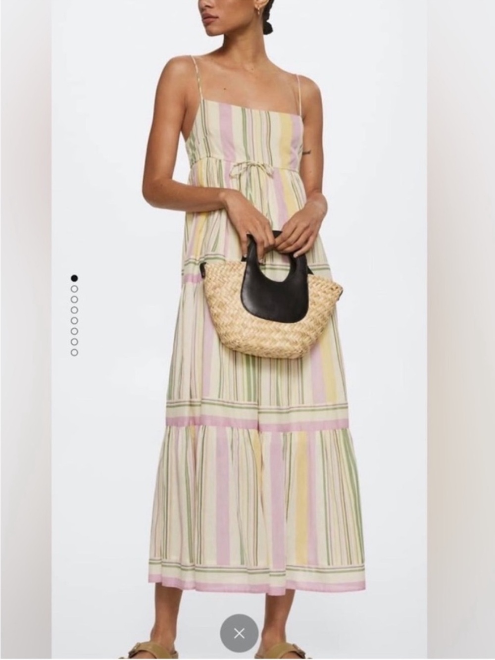 Mango Pastel Tiered Maxi  Dress